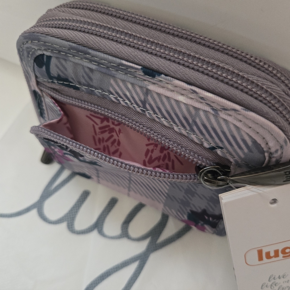 Lug - Splits Wallet - Plaid Floral Gray - Picture 3 of 6
